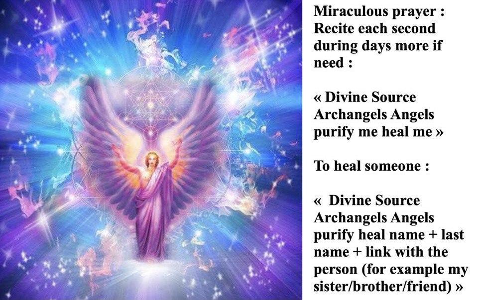 Anglais miraculous prayer with the divine source archangels angels